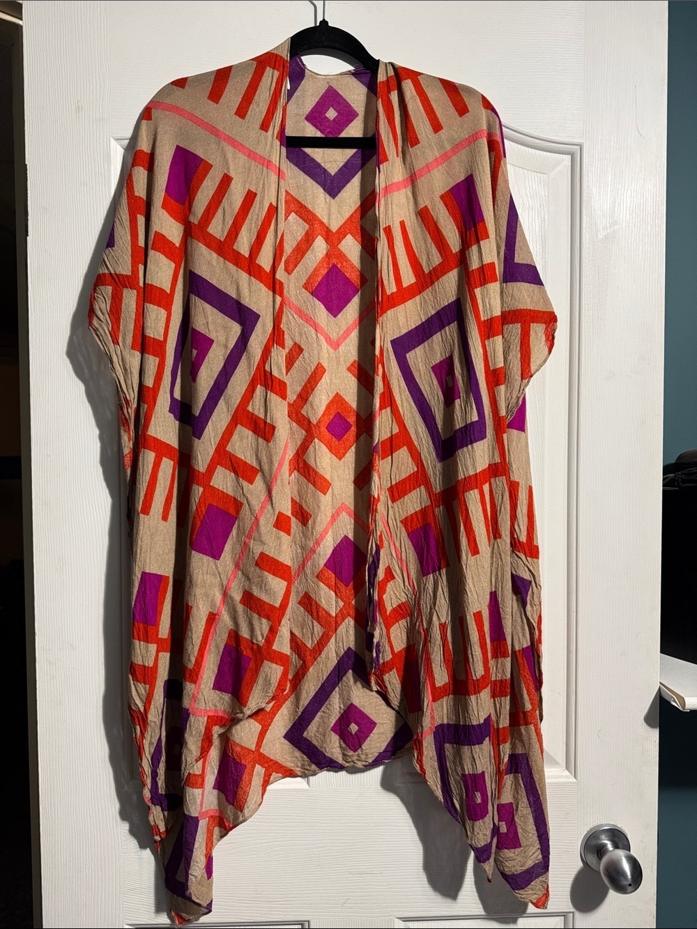 Michael Stars Geometric Print Shrug Cardigan O/S Draped Lightweight Art To Wear